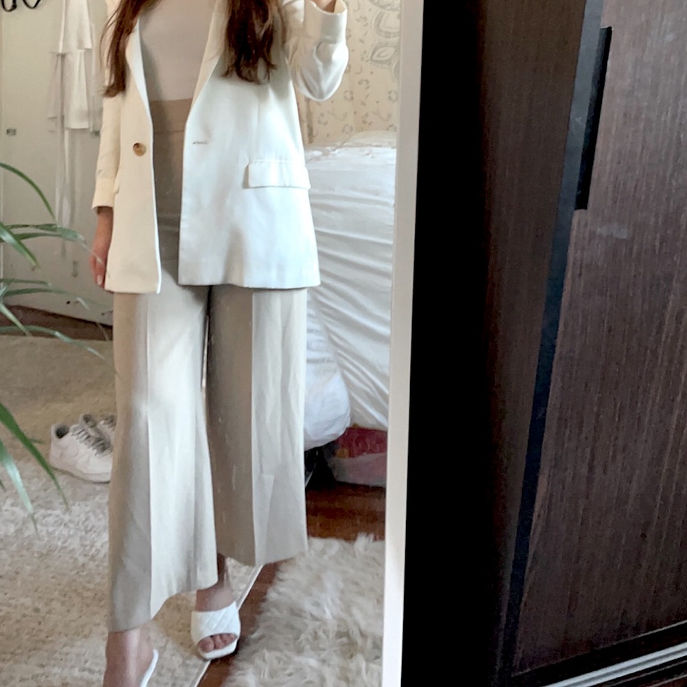 Tan Culotte Flared Pants 👡